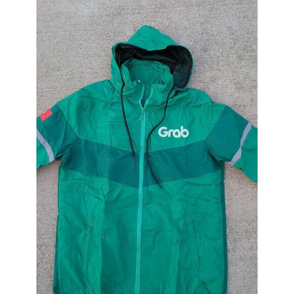 Grab Jacket Vietnam Motorbike Hooded Windbreaker Size Medium - Picture 2 of 5